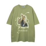Men T Shirt Rabbit Print Couple Short Sleeve T-shirt