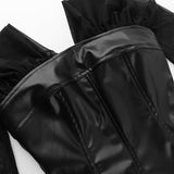 Women Dresses Pu Mesh Leather Skirt Autumn and Winter Short Skirt Xs23255ll (Csm202403)