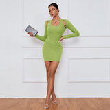 Women Dress Sexy off-the-Shoulder Bag Hip Dress