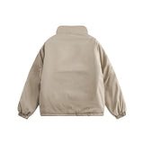 Unisex Winter Cotton Coat Stand-up Collar Cotton-Padded Clothes Vintage Loose and Warm Cotton Jacket