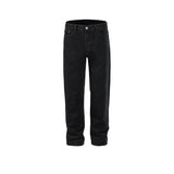 MIJKO Men Vintage Pants MIJKO Women's Clothing Men's Spring and Summer Washed Straight Pants Slim-Fit Jeans