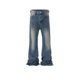 MIJKO Men's Vintage Pants MIJKO Men's Women's Spring and Summer Wash Water-polished White Trousers Pull Jeans