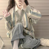Women Knitwear Fall/Winter V-neck Sweater Coat Female Loose Knitted Cardigan