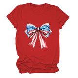 Bow, Summer Short Sleeve Women's Fashion T-Shirt