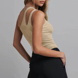 Women Jumpsuit Summer Sexy Slim-Fit Ribbed One-Shoulder Hollow-out Jumpsuit