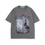 Men T Shirt Gothic Alphabet Graffiti Print Short Sleeve T-shirt