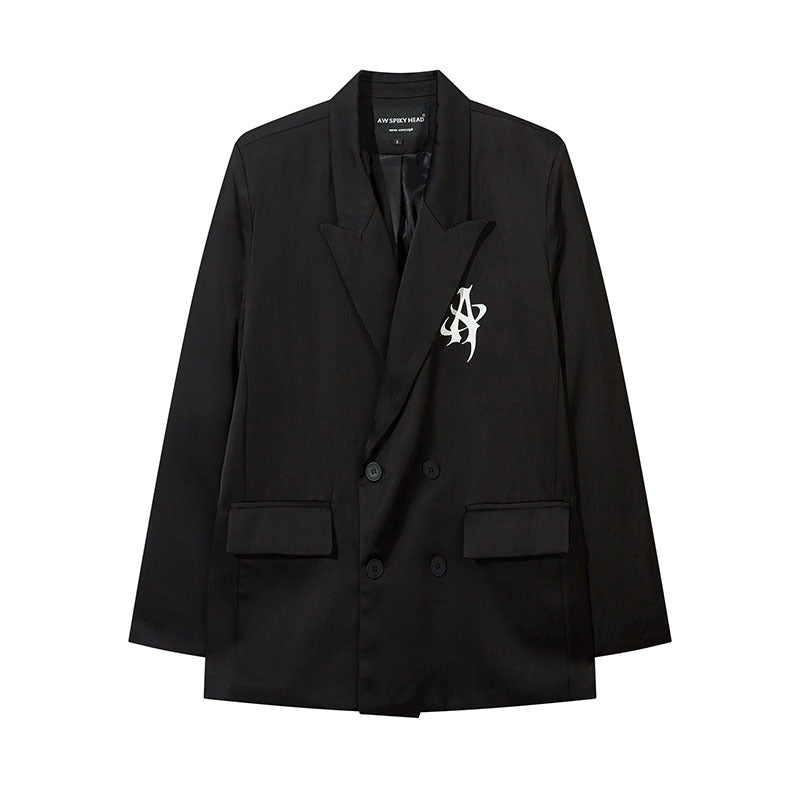 Unisex Vintage Shirt Letter Embroidery Loose