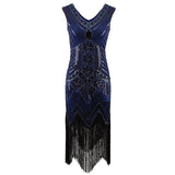 Flappers 1920S Dress Sequined Dress plus Size Tassel V-neck Evening Gown