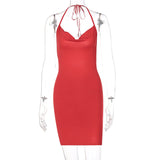 Women Dresses Spring Bow Backless Short Dress (Bla0420)
