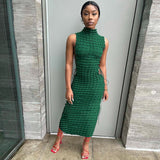 Women Dresses Summer Slim Hollow Sleeveless Dress