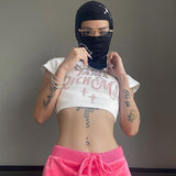 Women T-shirt Spring/Summer Letters Rhinestone Navel Slim-Fit Short-Sleeved T-shirt