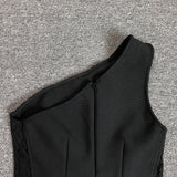 Women Evening Dress Lace Dress Short Hip-Hugger Tight Bandage Dress