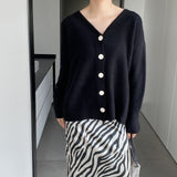 Women Cardigan Sweater V-neck Long Sleeve Cardigan 8t3122