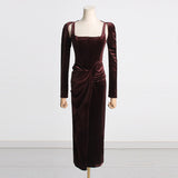 Women Dresses Spring Retro Spaghetti Straps Dress Long Dress (Qymy0409)