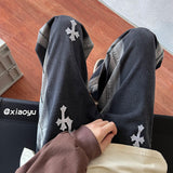 Men Jeans Spring and Autumn Retro Gradient Pants Oversize Wide Leg Straight Casual Trousers