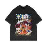 Washed and old short-sleeved T-shirt retro ONE PIECE