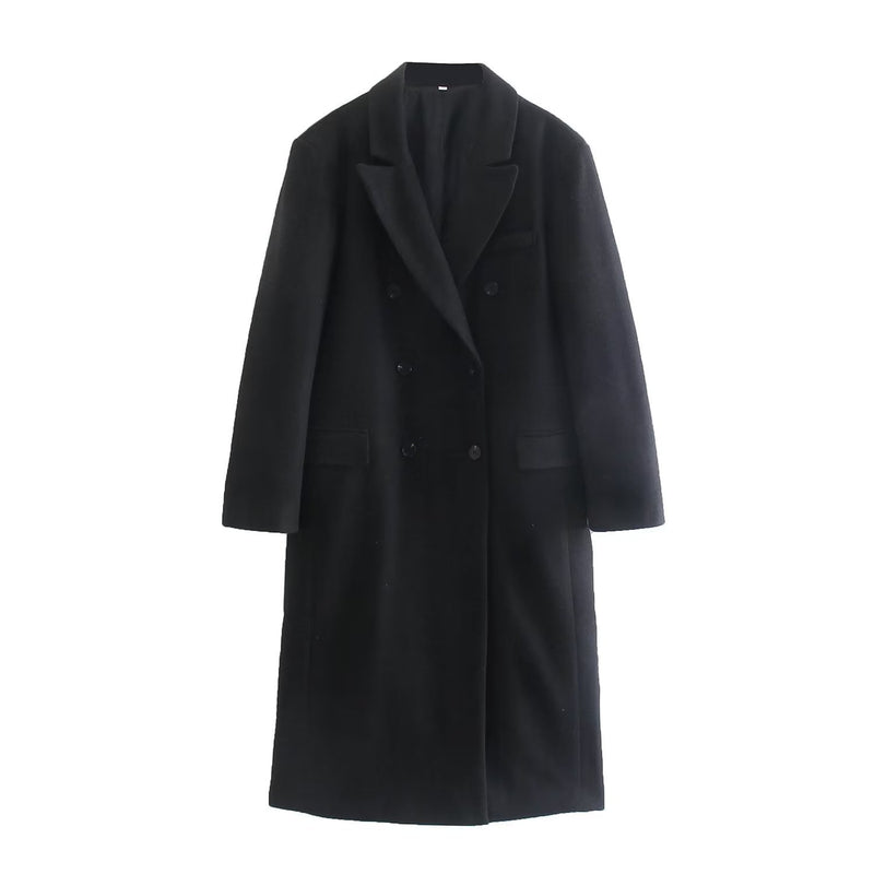 Women Suits Fall Mid-Length Double Breasted Coat Female Loose-Fitting Casual Suit
