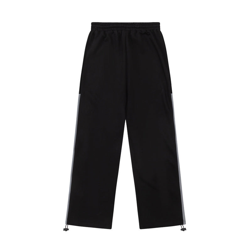Men Sweatpants Sports Straight Sweatpants Side Striped Stitching Contrast Color Casual Drawstring Pants Pants