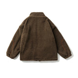 Unisex Winter Cotton Line Embroidered Stand Collar Cotton Coat Vintage Polar Fleece Loose Cotton Coat