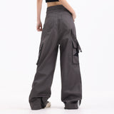 Men Sweatpants Tooling Wide-Leg Straight Trousers Side Stripe Stitching Loose Track Pants