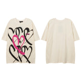 Men T Shirt Heart Printing Short Sleeve T-shirt