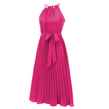 Women Date Dress Sexy Slim-Fit Pleated Dress Summer Dress