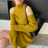 Women Knitted Two-Piece Set Autumn and Winter Turtleneck Sweater 5t5156