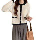 Women Knitted Cardigan Autumn and Winter Long Sleeve Knitted Cardigan Top