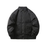 Unisex Winter Cotton Coat Three-Dimensional Pocket Decorative Lapel down Jacket Retro down Jacket