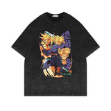 Washed and old retro short-sleeved T-shirt oversize high street half-sleeves
