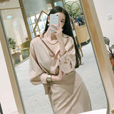 Women Maxi Dress Autumn and Winter V-neck Retro Dress