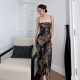 Women Dresses Summer Sexy Slim Hip Long Dress Casual Suspender Skirt