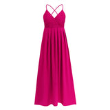 Women Date Dress Summer Slim Fit Lace Lace Spaghetti-Strap Dress