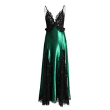 Women Dresses Lace Hollow-out Camisole Dress Long Dress (Qymy0409)