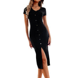 Women Dress Black Slim Fit Dress