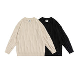 Unisex Sweater Autumn Vintage Knitted round Neck Sweater