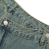Women Long Skirt Denim Skirt Loose Washed-out A- line Skirt