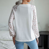 Women Knitted Sweater Women's Autumn Casual Women's Clothing Fashion Long Sleeve Leopard Print V-neck