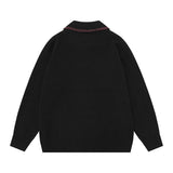 Unisex Sweater Autumn Polo Collar Embroidered Sweater