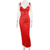 Women Dresses Summer Slim Fit Dress Sexy Print Backless Slip Dress
