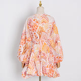 Women Dresses Spring Retro Long Sleeve Dress Skirt (Qymy0409)