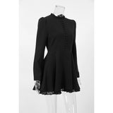 Women Dress Lace Dress Spring round Neck A- line Skirt