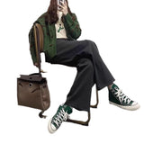 Women Knitwear Autumn and Winter Striped V-neck Sweater Loose Knitted Cardigan