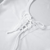 Women T-shirt Summer Square Collar Bare Midriff Slim Fit T-shirt Top
