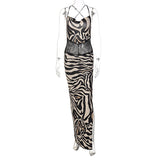Women Dresses Summer Backless Sleeveless Split Dress