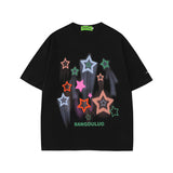 Men T Shirt Summer Pentagram Graffiti Short Sleeve T-shirt