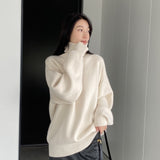 Women Winter Knitted Sweater Knitted Bottoming Shirt Turtleneck Autumn and Winter Loose Long Sleeve Women's Clothing 8t3113