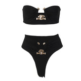 Women Co-Ord Set Beach Swimsuit Sexy Cutout Bikini Bikini Split Swimsuit