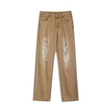 Men Jeans Ripped Jeans Men's Autumn Loose Straight Wide Leg Pants