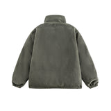 Unisex Winter Cotton Coat Vintage Double-Sided Wear Loose and Warm Pocket Cashmere Cotton-Padded Coat